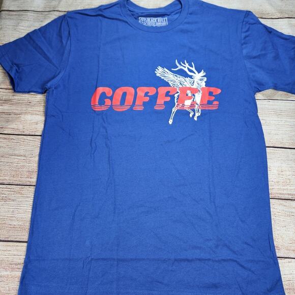 Black Rifle Coffee Company Short Sleeve T-shirt Adult Medium Blue Winged Elk New - Picture 1 of 4